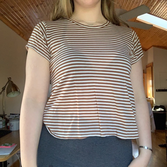 Reformation Brown Striped Tee - Picture 4 of 7